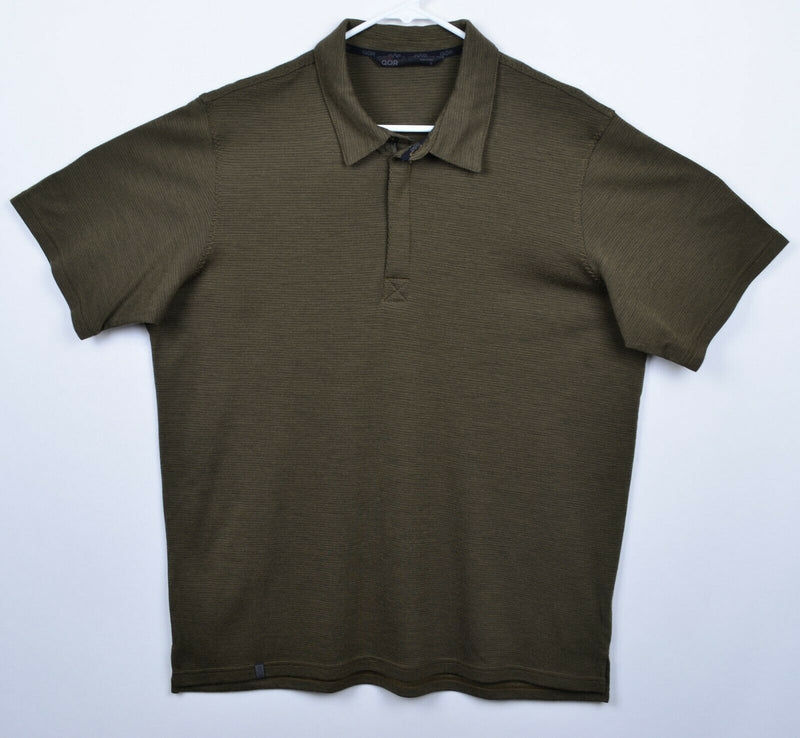 QOR Men's Sz Large Merino Wool Blend 1/4 Zip Short Sleeve Hiking Outdoor Shirt