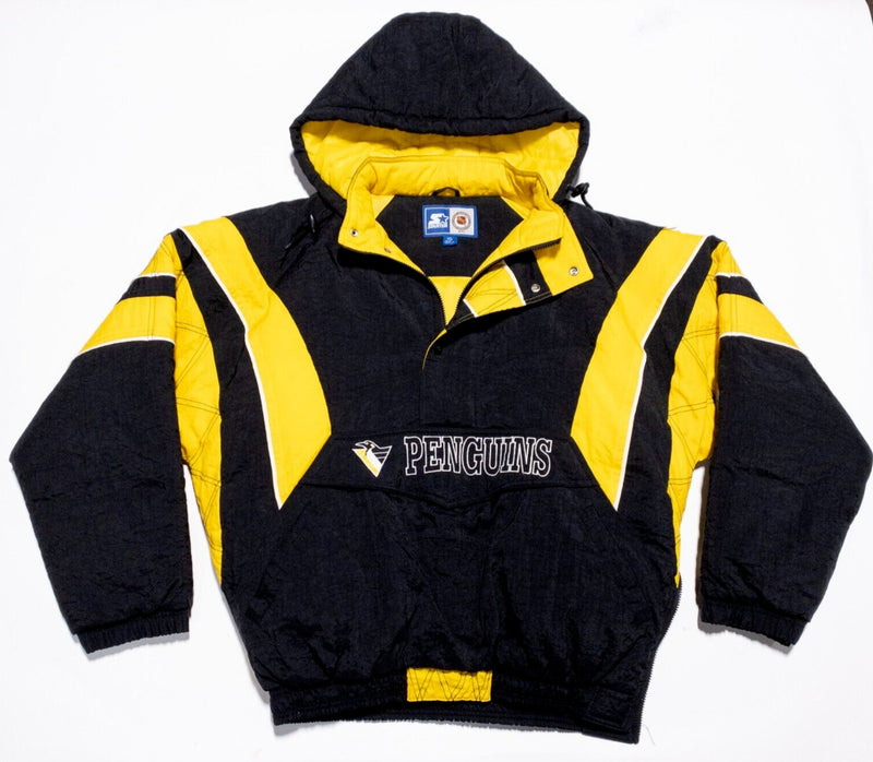 Pittsburgh Penguins Starter Jacket Men's XL Puffer Vintage 90s Black Gold NHL