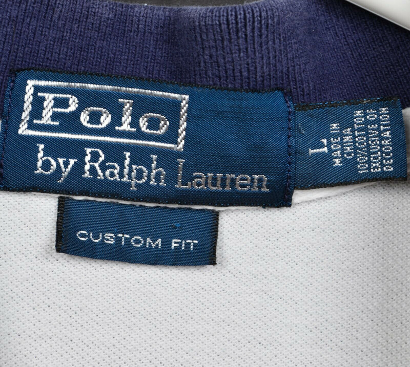 Polo Ralph Lauren Men's Large Big Print Third Cruiser Squadron Heavy Polo Shirt