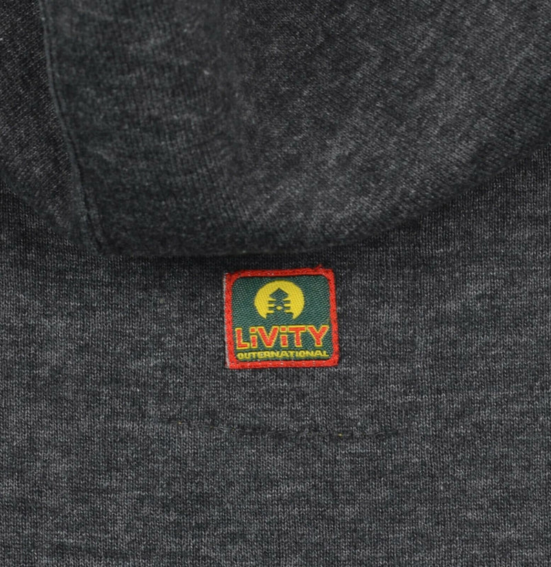 LiViTY Outernational Men's Large Hemp Recycled Gray Full Zip Hoodie Sweatshirt