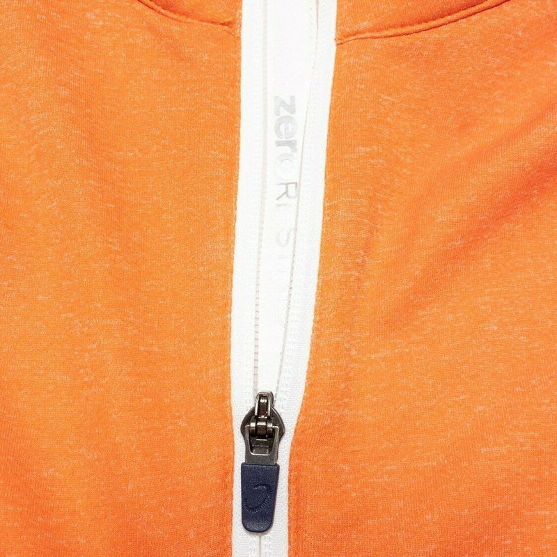 Zero Restriction Men's Large 1/4 Zip Golf Activewear Top Orange Wicking
