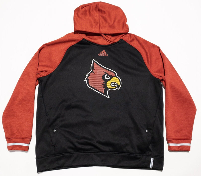 Louisville Cardinals Hoodie Men's 2XL Adidas Red Pullover Sweatshirt Team Issue