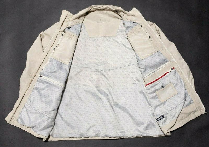 SCOTTeVEST Multi-Pocket Travel Jacket Convertible Vest Beige Women's XL