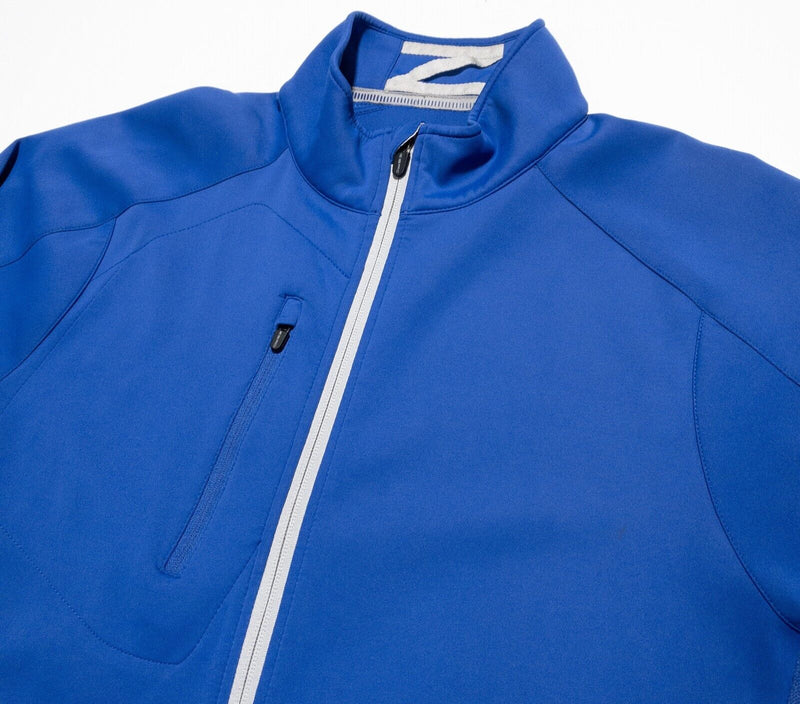 Zero Restriction Jacket Men's Medium Tour Series Full Zip Golf Blue Wicking