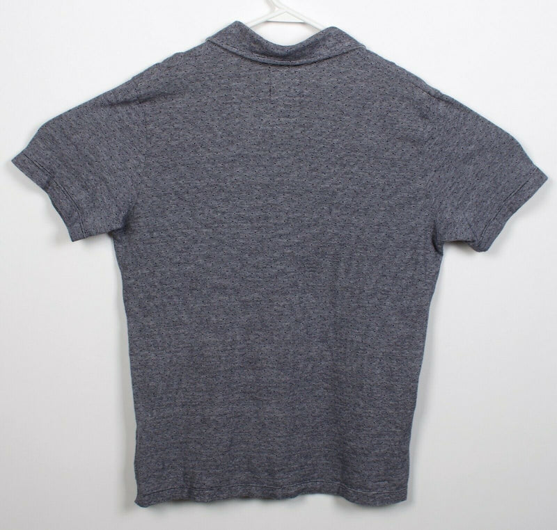 Billy Reid Men's Large Modern Designer Short Sleeve Blue/Gray Polo Shirt