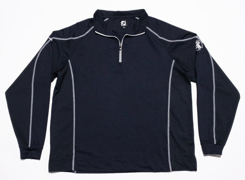 FootJoy 1/4 Zip Men's Large Pullover Golf Black Wicking Stretch Activewear