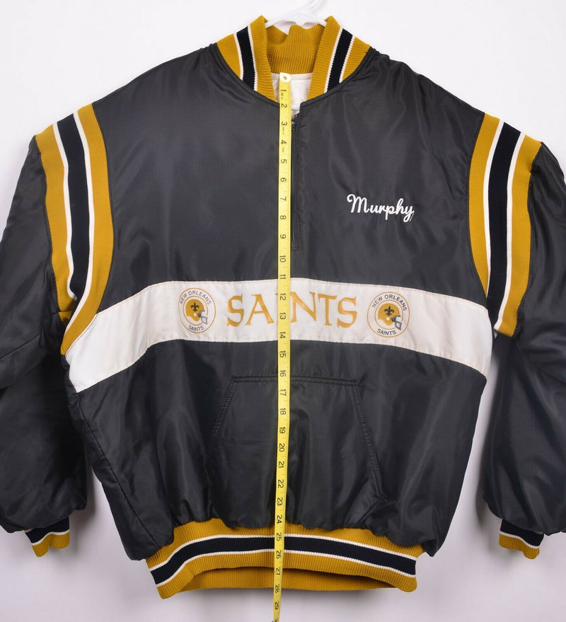 Vintage New Orleans Saints Men's 2XL NFL DeLong Black Gold Half Zip Jacket