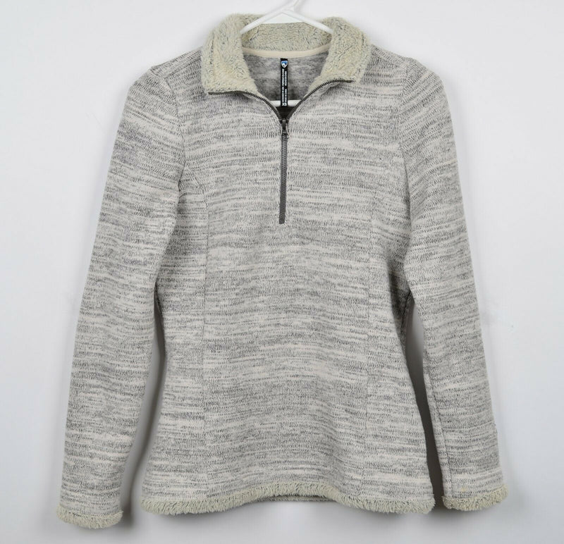 Kuhl Women's XS Alska 1/4 Zip Fleece Ash Gray Sherpa Sweater Jacket