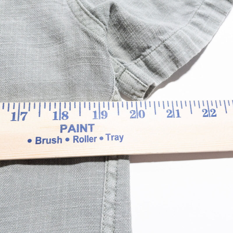 Marine Layer Shirt Men's Medium Button-Up Gray/Green Seafoam Short Sleeve