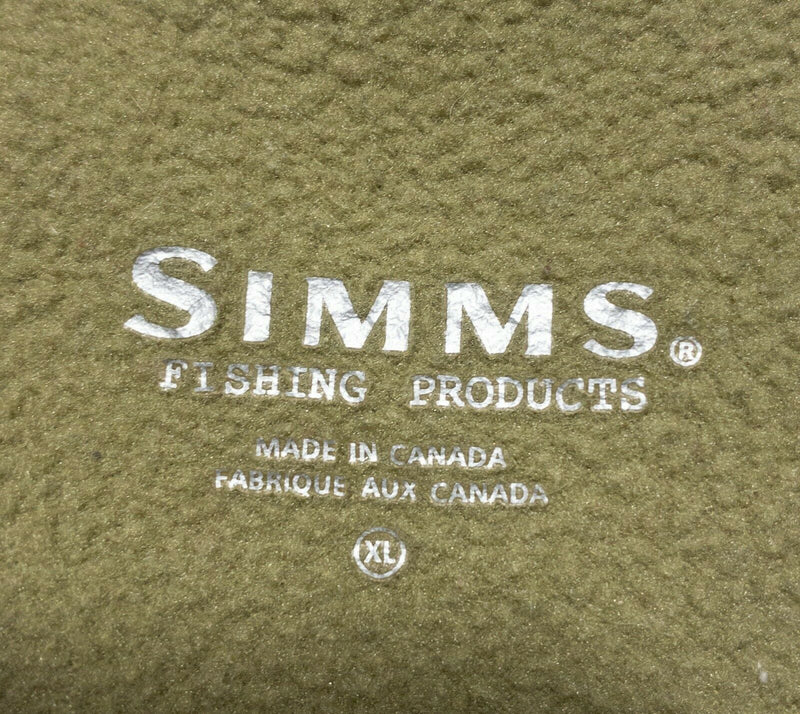 Simms Fishing Men's XL Polartec Power Dry Half-Zip Green/Khaki Fleece Jacket