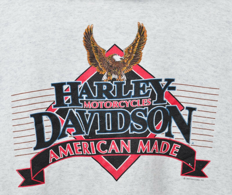 Vintage 90s Harley-Davidson Men's 2XL American Made Eagle Hoodie Sweatshirt