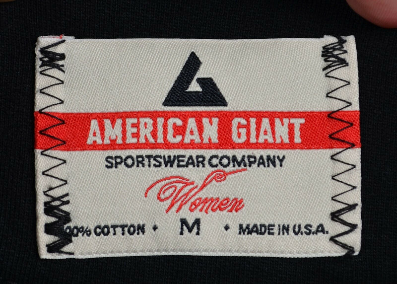 American Giant Women's Medium Solid Black Classic Full Zip Hooded Sweatshirt