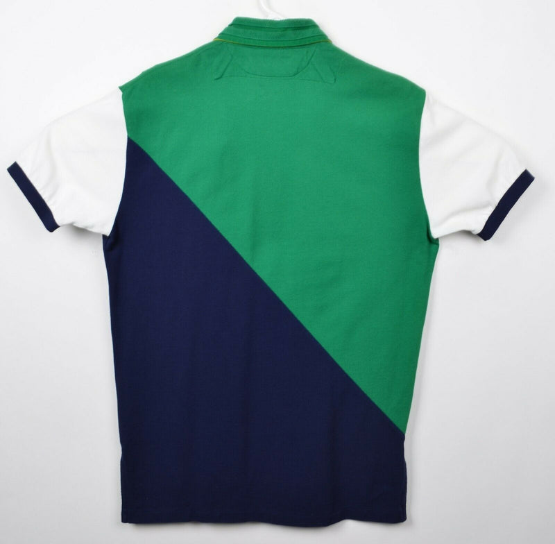 Polo Ralph Lauren Men's Sz Medium Yacht Colorblock Embroidered Green Rugby Shirt