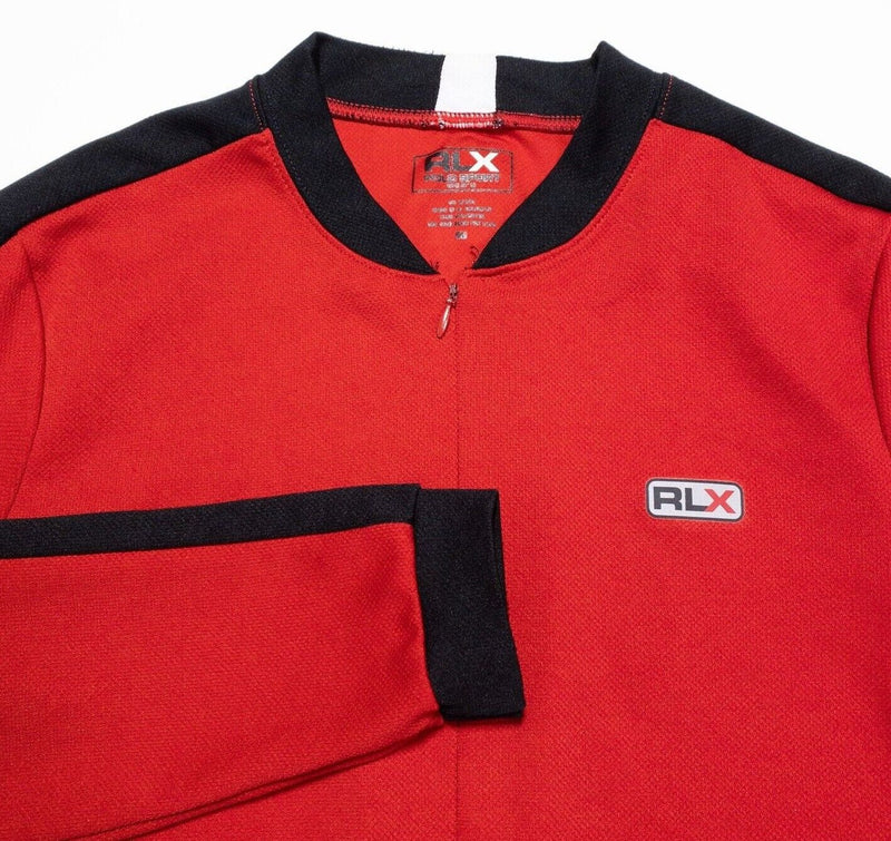 RLX Polo Sport Cycling Jersey Men's Medium Red Zip Ralph Lauren Vintage 90s