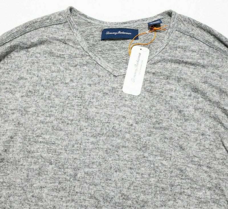 Tommy Bahama Leeward Vee Men's 3XL Heather Gray Rayon Blend V-Neck T-Shirt