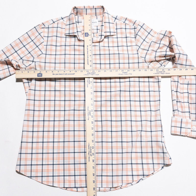 Mizzen+Main Leeward Shirt Men's Large Standard Graph Check Blue Orange Wicking