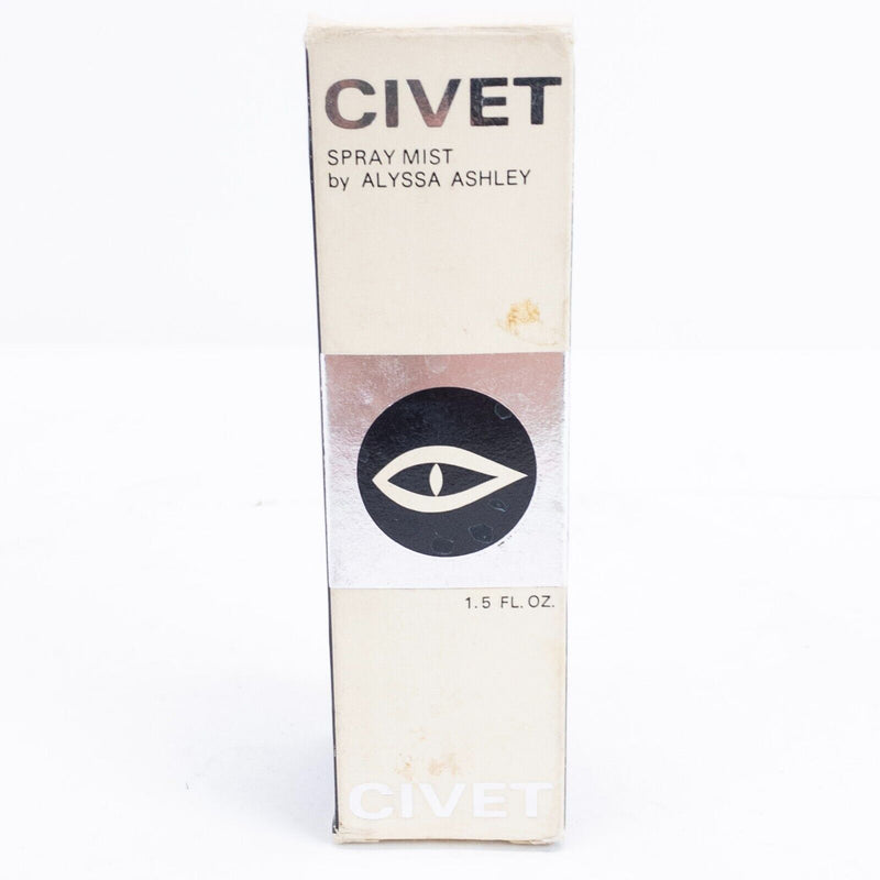 Civet Spray Mist by Alyssa Ashley 1.5 Oz Box 75% Fragrance Vintage Eye Black