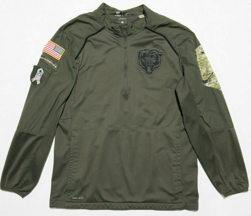 Chicago Bears Men's Medium Nike Salute To Service OnField Dri-Fit 1/4 Zip Top