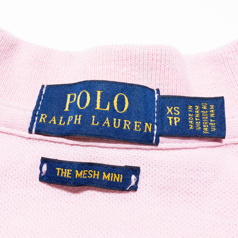 Polo Ralph Lauren Mesh Mini Dress Women's XS Light Pink Preppy Collared Y2K