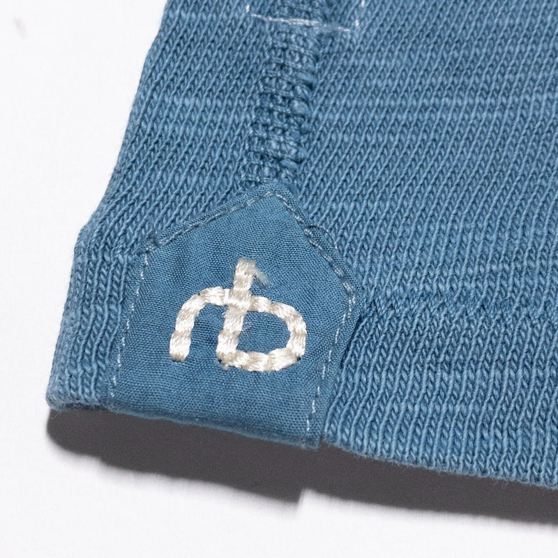 Rag & Bone Henley T-Shirt Men's Large Short Sleeve 3-Button Blue Modern Designer