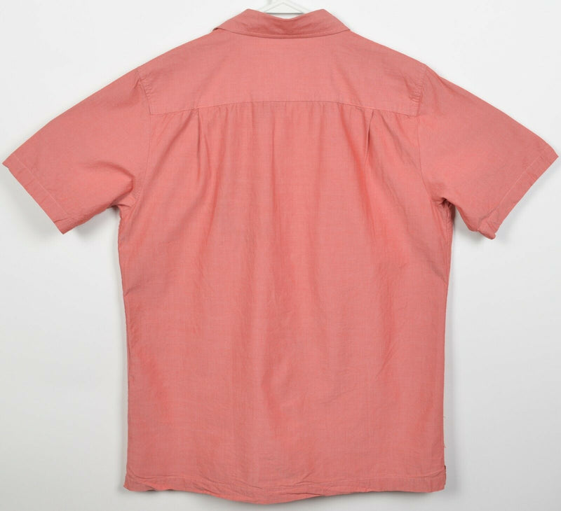 Cariloha Men's Medium Red Chambray Bamboo Rayon Cotton Button-Front Shirt