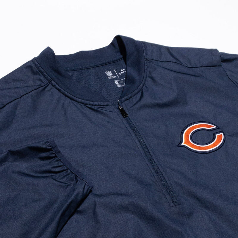 Chicago Bears Jacket Men's 3XL Nike Dri-Fit OnField NFL Logo Navy Blue 1/4 Zip