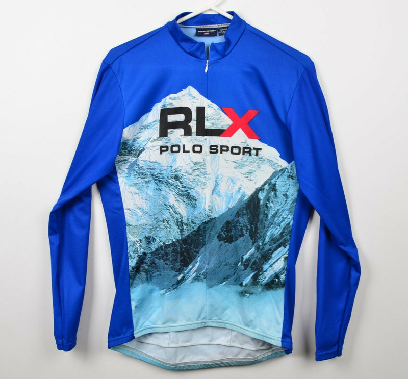 Vtg 90s Polo Sport Men's Sz XL Mountain RLX Ralph Lauren Blue Cycling Jersey