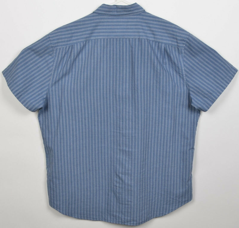 Bonobos Men's XL Standard Fit Blue Striped Casual Short Sleeve Button-Down Shirt