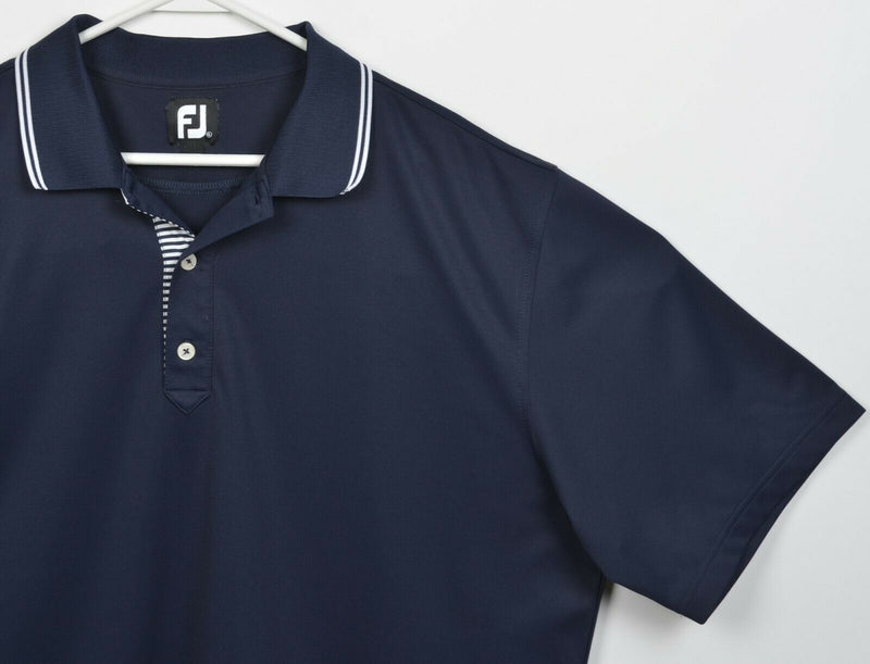 FootJoy Men's XL Solid Navy Blue FJ Golf Wicking Performance Polo Shirt