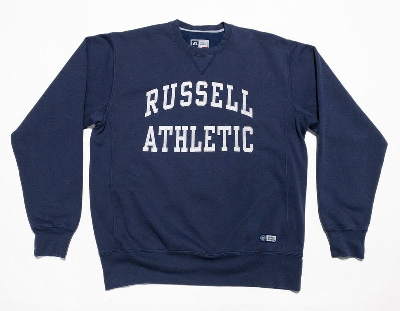 Russell Athletic Sweatshirt Men's Large Vintage 90s Pro 10 Crew Blue Spell Out