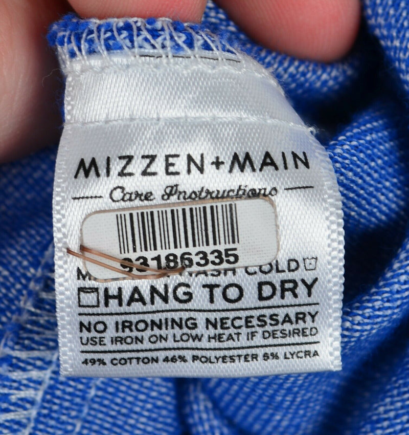 Mizzen + Main Men's Sz XL Trim Fit Blue Button-Down Performance Dress Shirt