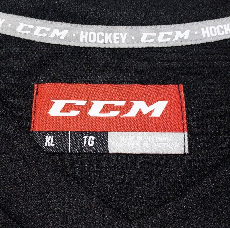 CCM Hockey Jersey Men's XL Practice Solid Black Mesh Long Sleeve Logo