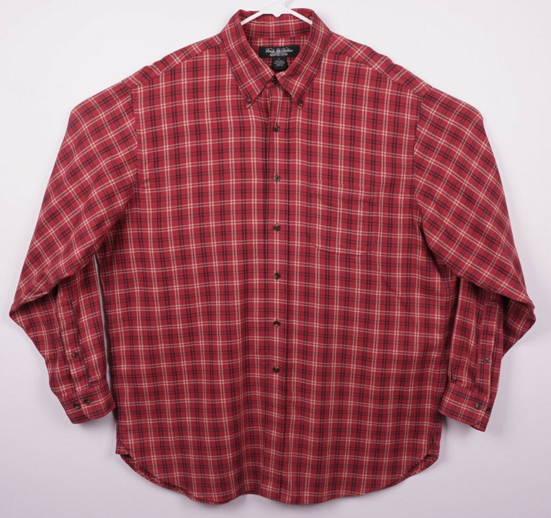 Brooks Brothers Country Men's XL Cotton Cashmere Blend Red Plaid Flannel Shirt