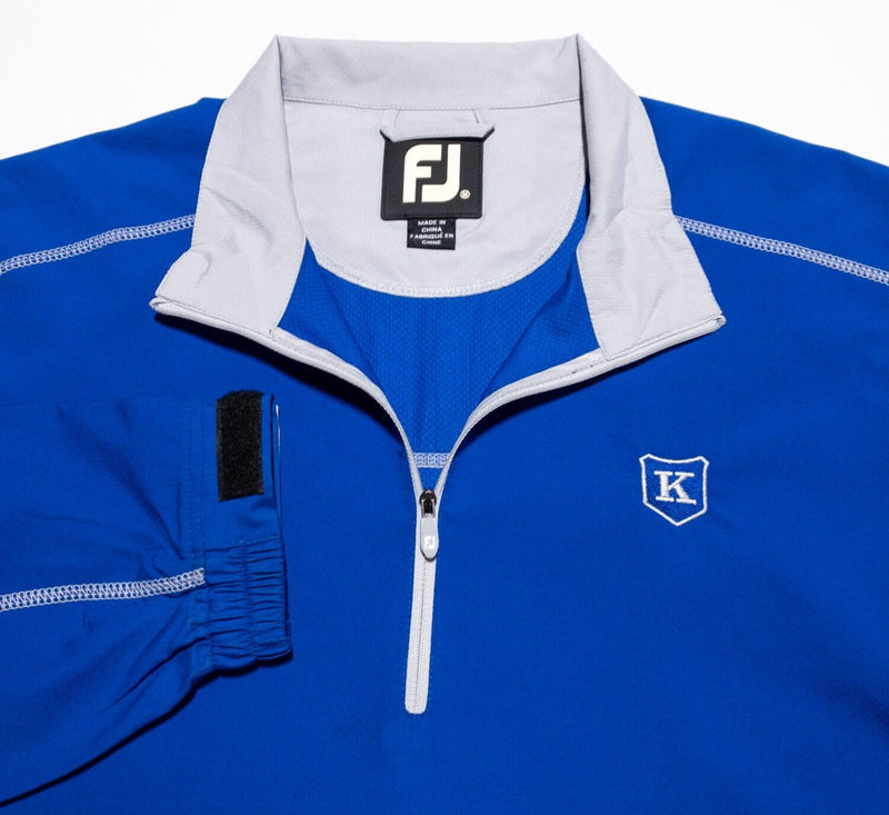 FootJoy Golf Jacket Men's Medium Half-Zip Pullover Blue Wind Rain Resistant