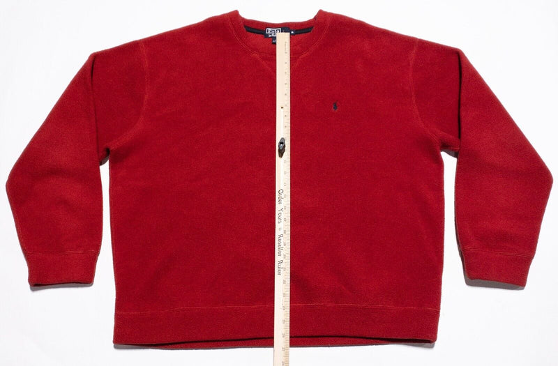 Polo Ralph Lauren Sweatshirt Men's XL Pullover Fleece Vintage 90s Red Crewneck