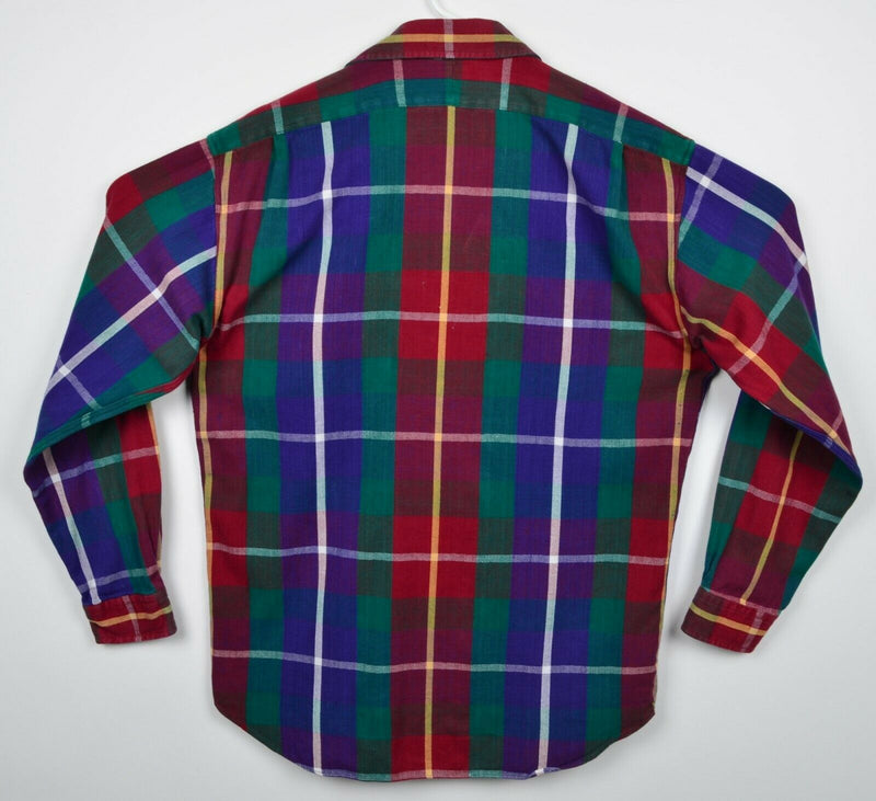 Vintage 90s Polo Sport Men's Large Ralph Lauren Multi-Color Plaid Flannel Shirt