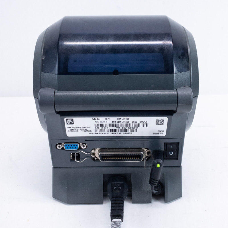 Zebra ZP 450 CTP Direct Thermal Label Printer with Power Supply FOR PARTS