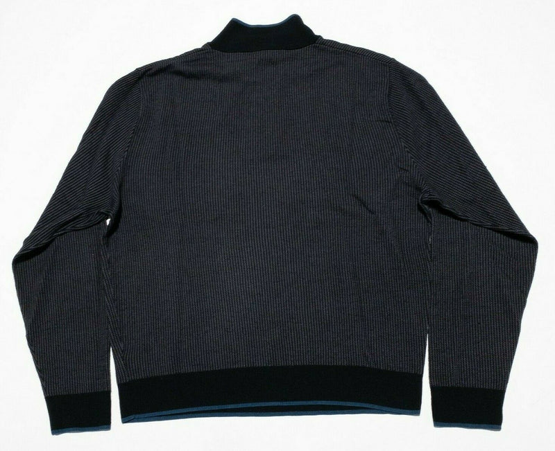 Brooks Brothers St. Andrew's Links Men's XL Saxxon Wool Black 1/4 Zip Sweater