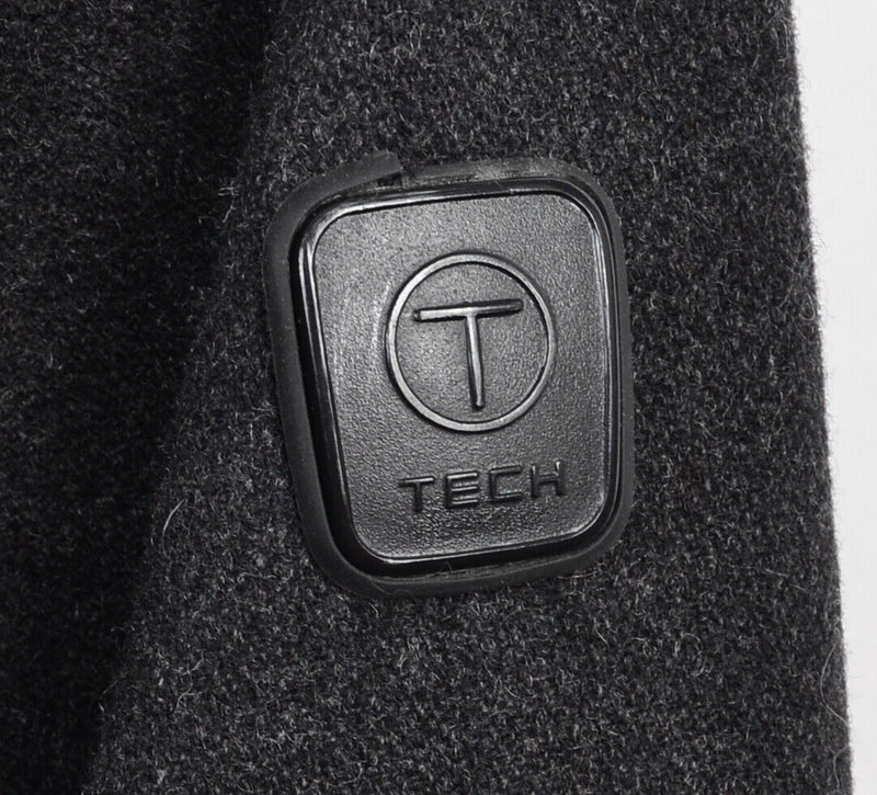Tumi T Tech Wool Blend Insulated Charcoal Gray Full Zip Coat Men's 2XL
