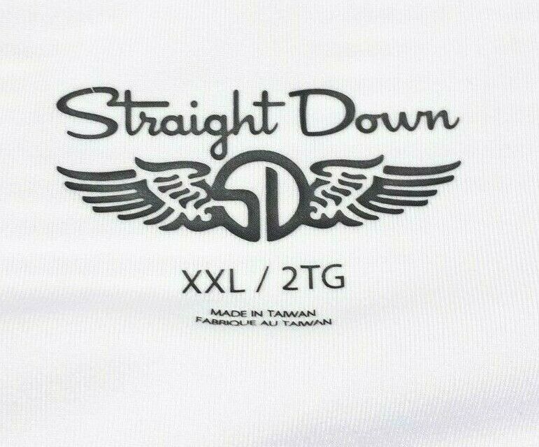 Straight Down Golf Polo 2XL Men's Shirt Purple White Striped Wicking Stretch