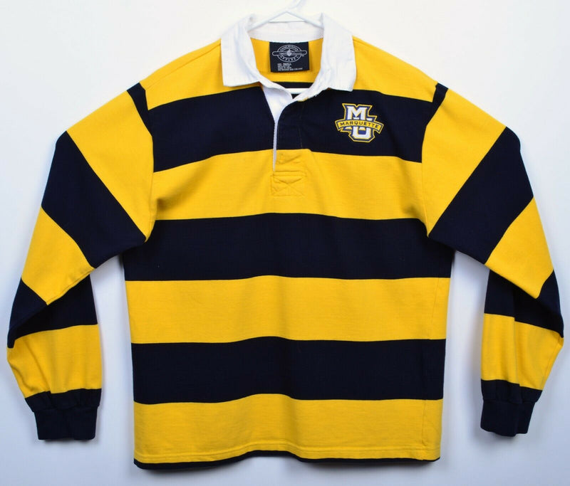 Marquette University Men's Small Golden Eagles Chunky Striped Rugby Shirt