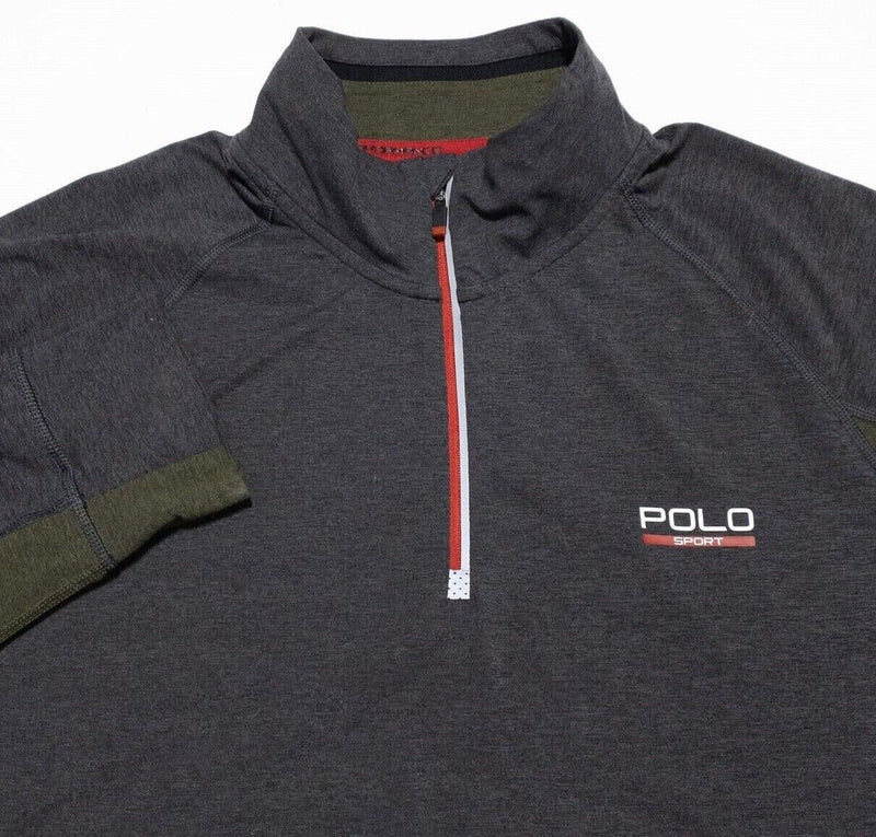 Polo Sport Ralph Lauren 1/4 Zip Men's Large Gray Pullover Performance ThermoVent