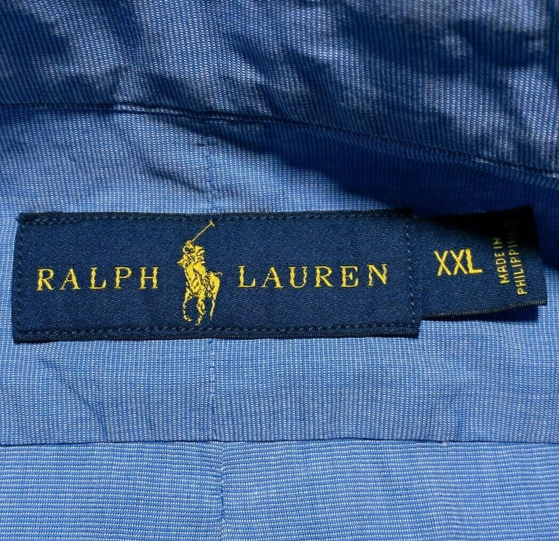 Polo Ralph Lauren Button-Down Shirt Solid Blue Oxford Dress Casual Men's 2XL