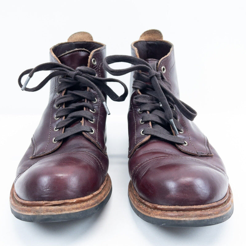 Allen Edmonds Waterproof Boots 10 D Men's Burgundy Leather Park City Lace-Up