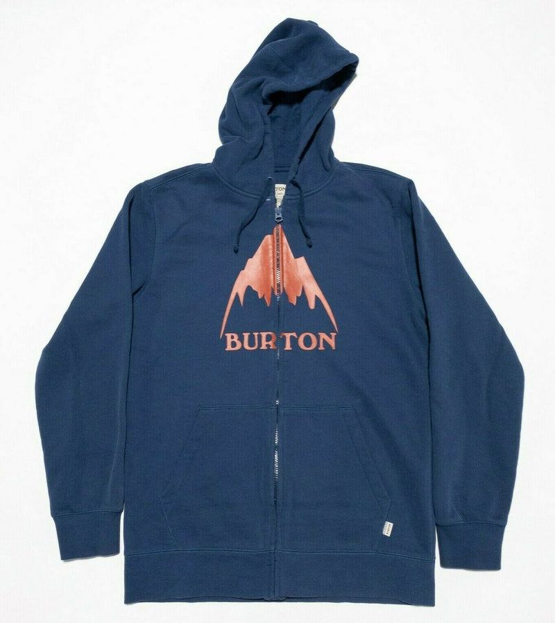 Burton Full Zip Hoodie Sweatshirt Navy Blue Mountain Snowboarding Men's Small