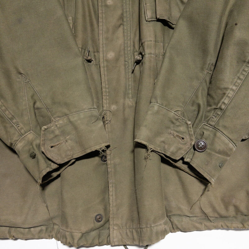 M-1951 Field Jacket Men's Fits L/XL Olive Green 107 Full Zip Pockets Army WORN