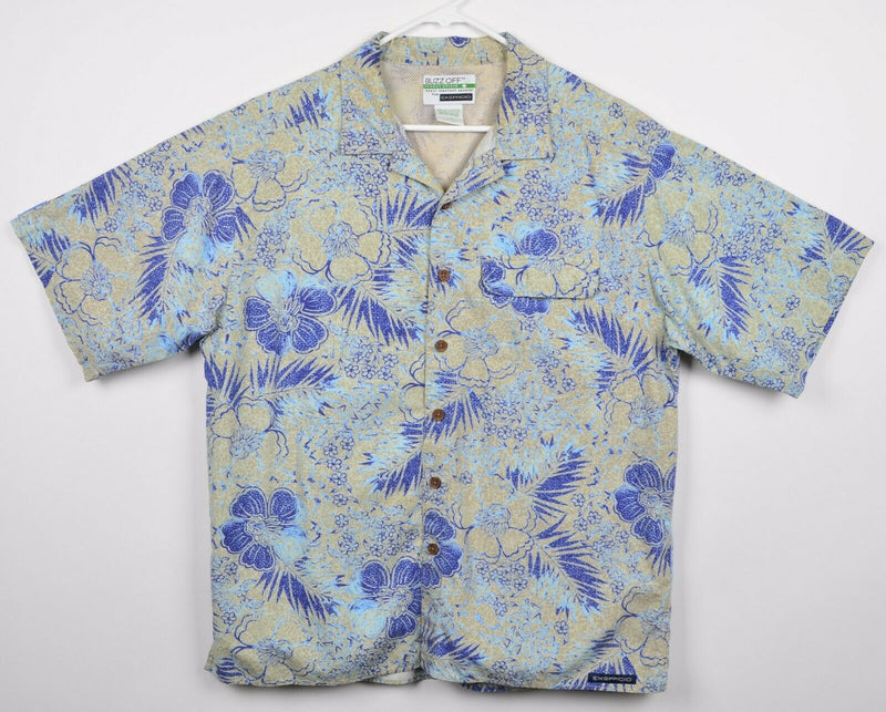 ExOfficio Buzz Off Men's Large Vented Insect Shield Floral Hawaiian Fish Shirt