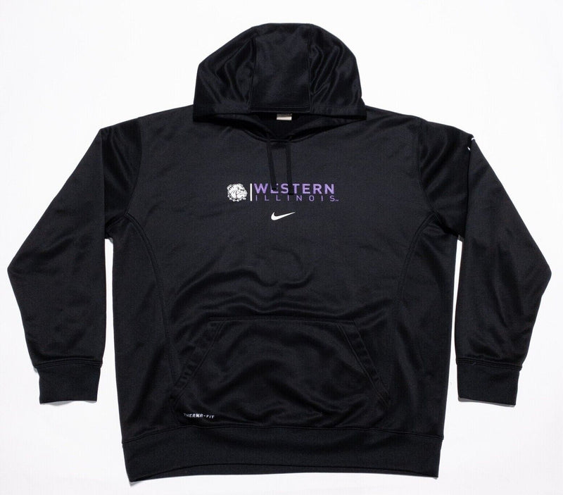 Western Illinois Leathernecks Hoodie Men's 2XL Nike Therma-Fit Black Pullover