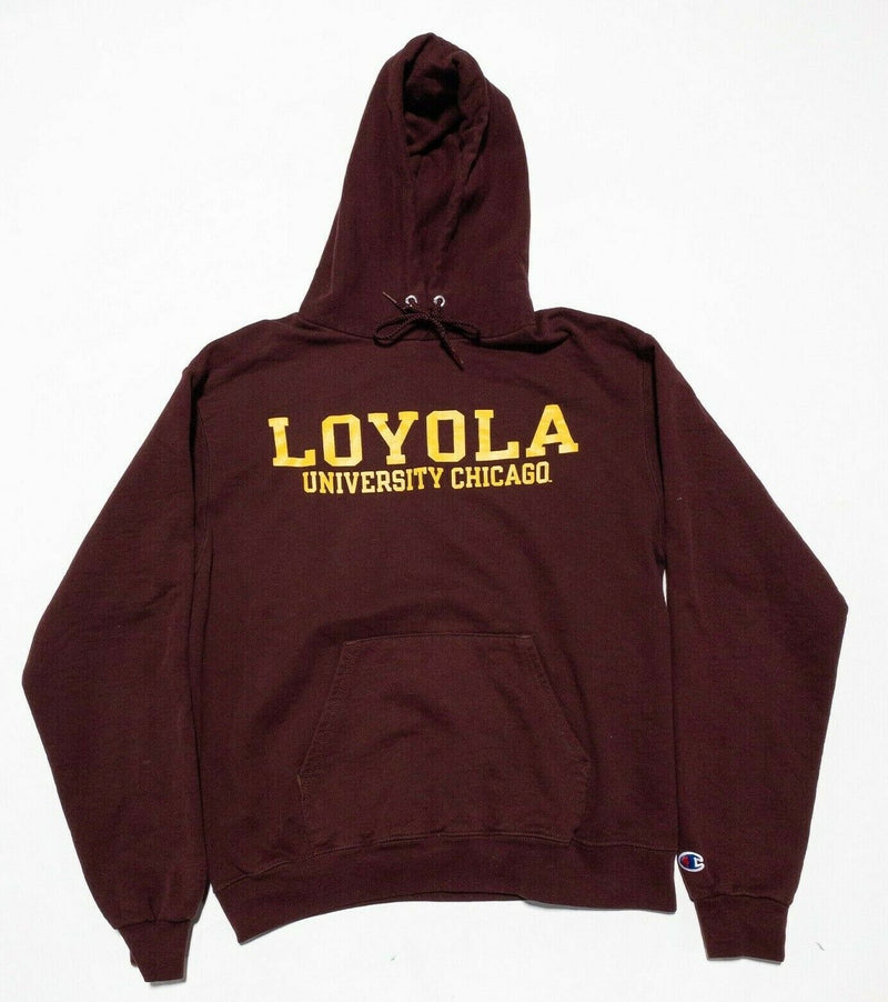 Loyola University Chicago Hoodie Men's Medium Champion Maroon Red Pullover