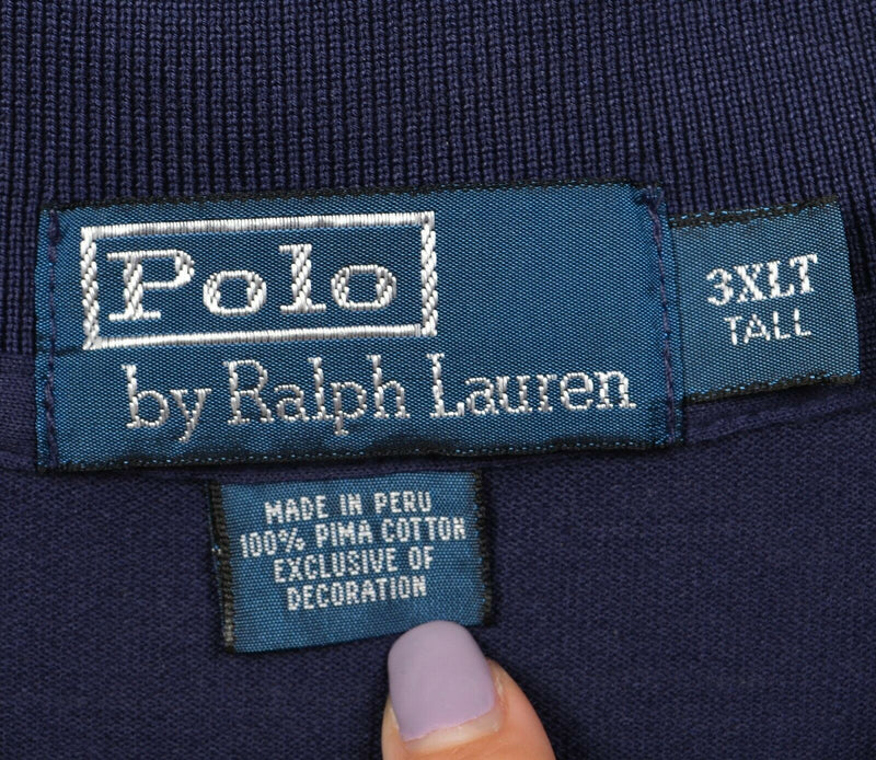 Polo Ralph Lauren Men's 3XLT (3XL Tall) Solid Navy Blue Short Sleeve Polo Shirt